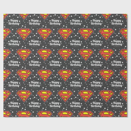 Custom Superman Logo Happy Birthday Cadeaupapier (Vlak)