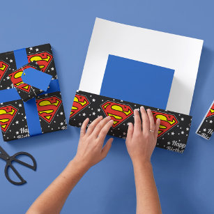 Custom Superman Logo Happy Birthday Cadeaupapier
