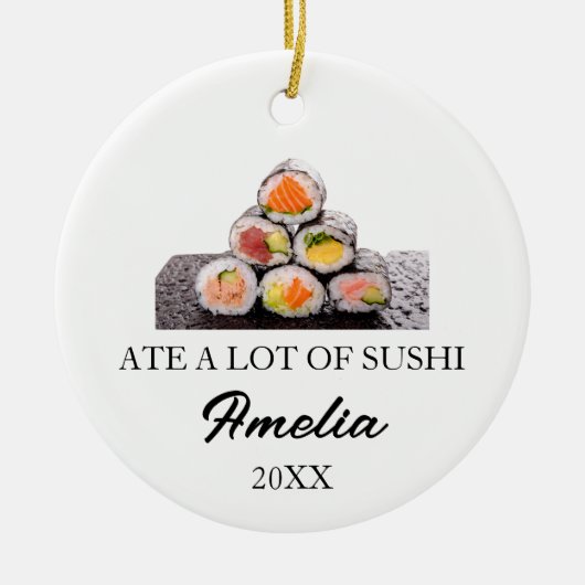 Custom Sushi Christmas, Funny Sushi Gifts  Keramisch Ornament (Voorkant)
