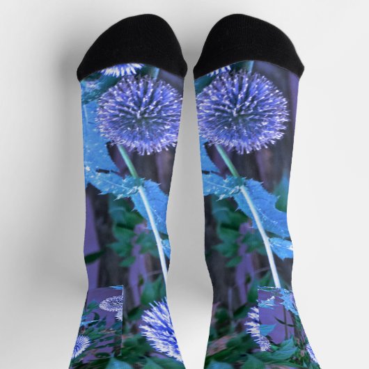 Custom Sustainable Premium Sock purple thistle Sokken (Top)