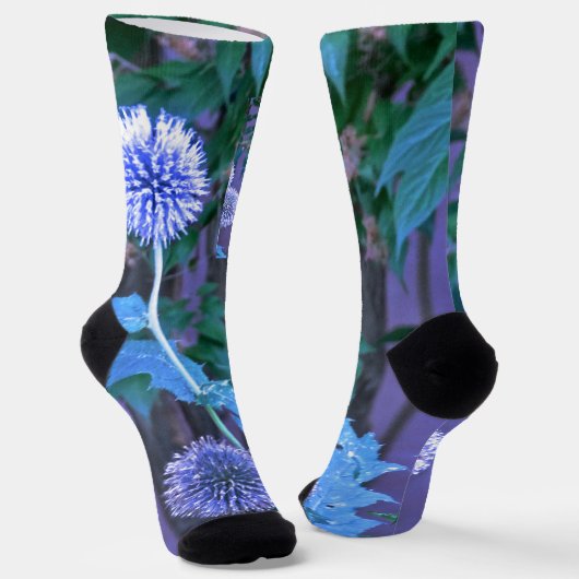 Custom Sustainable Premium Sock purple thistle Sokken (Gebogen)