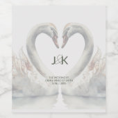 Custom Swan Wedding Wijn Etiket (Enkel label)