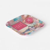 Custom Sweet 16 Karikatuur in denims Papieren Bordje (Gebogen)