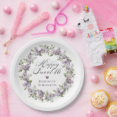 Custom Sweet 16 Paarse Lila lentebloem Papieren Bordje (Feest)