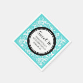 Custom Sweet 16 Verjaardag Servet Aqua Black Damas (Hoek)