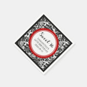 Custom Sweet 16 Verjaardag servet Red Black Damask (Hoek)