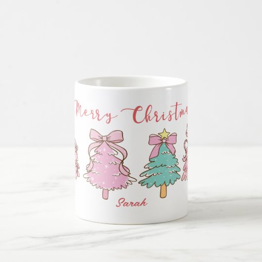 Custom Sweet Aesthetic Girly Hand Drawn Christmas  Koffiemok (Center)