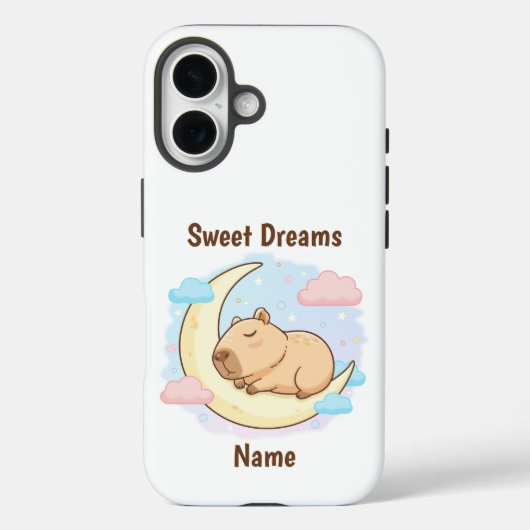 Custom Sweet Dreams Capybara iPhone Case (Achterkant)