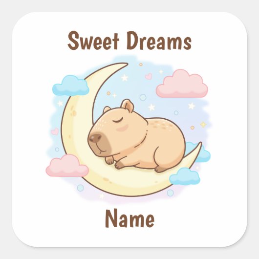 Custom Sweet Dreams Capybara Sticker (Voorkant)