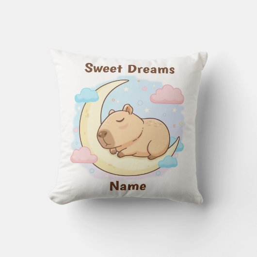 Custom Sweet Dreams Capybara Throw Pillow Kussen (Voorkant)
