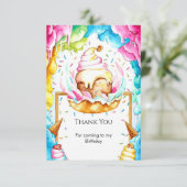 Custom Sweet Magic Ice Cream Verjaardag Bedankkaart (Staand voorkant)
