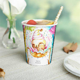 Custom Sweet Magic Ice Cream Verjaardag Papieren Bekers