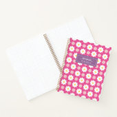 Custom Sweet Pink Retro Floral Pattern Notitieboek (Binnen)