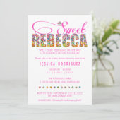 CUSTOM Sweet Rebecca SNOEP Baby shower Uitnodiging (Staand voorkant)