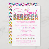 CUSTOM Sweet Rebecca SNOEP Baby shower Uitnodiging (Voorkant / Achterkant)