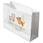 Custom Sweet Safari Gift Bag Groot Cadeauzakje (Voorkant Gekanteld)