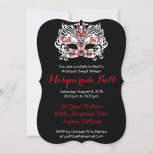 Custom Sweet Sixteen Masquerade Ball Uitnodigingen