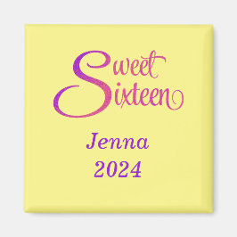 Custom Sweet Sixteen Naam en Jaar Magneet