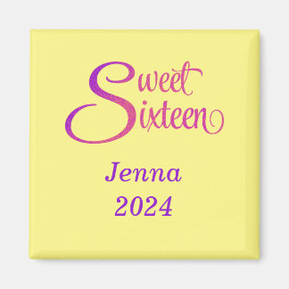Custom Sweet Sixteen Naam en Jaar Magneet