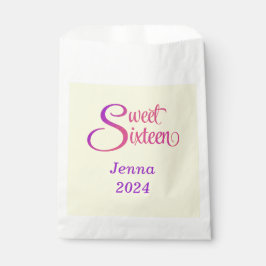 Custom Sweet Sixteen Naam en Jaar Traktzak Bedankzakje