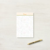 Custom Sweet waterverf bloemen Roze achtergrond Post-it® Notes (Op bureau)
