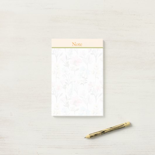 Custom Sweet waterverf bloemen Roze achtergrond Post-it® Notes (Op bureau)