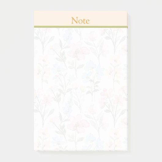 Custom Sweet waterverf bloemen Roze achtergrond Post-it® Notes (Voorkant)