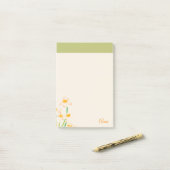 Custom sweet waterverf bloemen roze Groen Post-it® Notes (Op bureau)