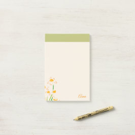 Custom sweet waterverf bloemen roze Groen Post-it® Notes