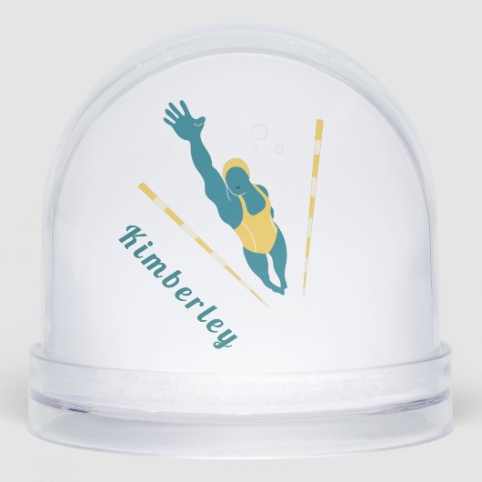 Custom Swimmer Snow Globe Gift Sneeuwbol (Voorkant)