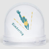 Custom Swimmer Snow Globe Gift Sneeuwbol (Achterkant)