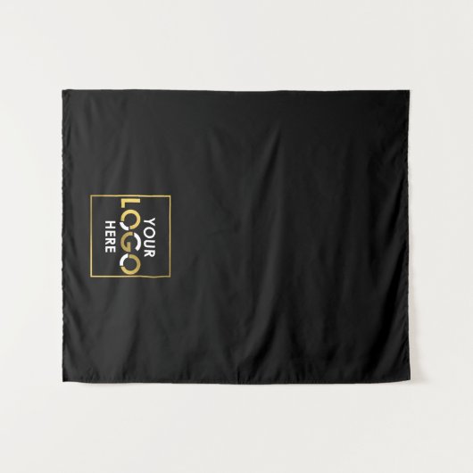 Custom Table Runner Banner Business Logo Zwart Wandkleed (Voorkant (horizontaal))
