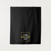 Custom Table Runner Banner Business Logo Zwart Wandkleed (Voorkant)