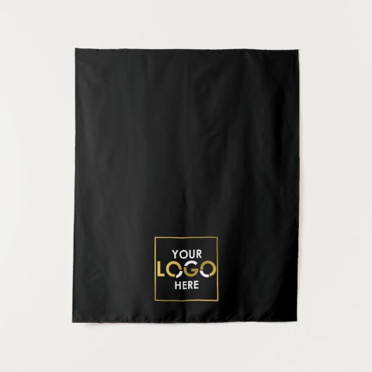 Custom Table Runner Banner Business Logo Zwart Wandkleed (Voorkant)
