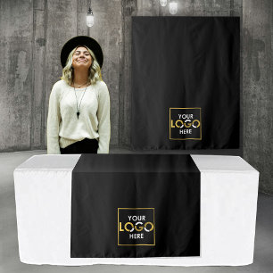 Custom Table Runner Banner Business Logo Zwart Wandkleed