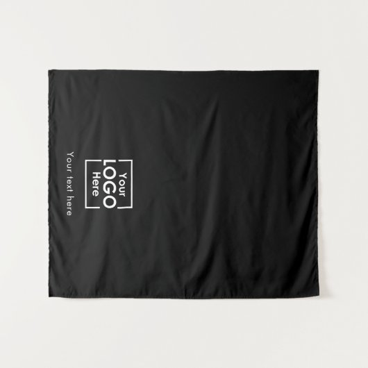 Custom Table Runner Banner Business Logo Zwart Wandkleed (Voorkant (horizontaal))