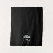Custom Table Runner Banner Business Logo Zwart Wandkleed (Voorkant)