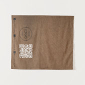 Custom Table Runner Banner Linen Business QR Code Wandkleed (Voorkant (horizontaal))