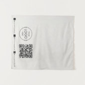 Custom Table Runner Banner Linen Business QR Code Wandkleed (Voorkant (horizontaal))