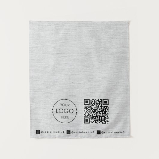 Custom Table Runner Banner Linen Business QR Code Wandkleed (Voorkant)