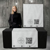 Custom Table Runner Banner Linen Business QR Code Wandkleed