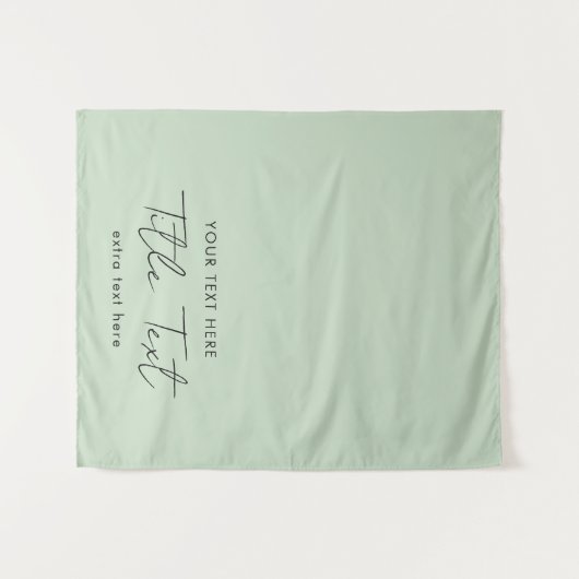 Custom Table Runner Banner Modern Script Green Wandkleed (Voorkant (horizontaal))