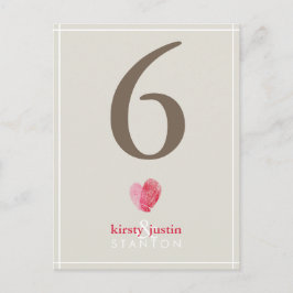 CUSTOM TAFELNUMMER schattige moderne vingerafdruk 