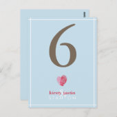 CUSTOM TAFELNUMMER schattige moderne vingerafdruk (Voorkant / Achterkant)