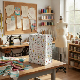 Custom Tailoring Tools Pattern Gift Bag Medium Cadeauzakje