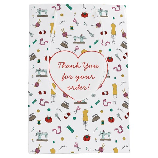 Custom Tailoring Tools Pattern Gift Bag Medium Cadeauzakje (Voorkant)