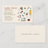 Custom Tailoring & Wijzigingen Seamstress Business Visitekaartje (Voorkant / Achterkant)