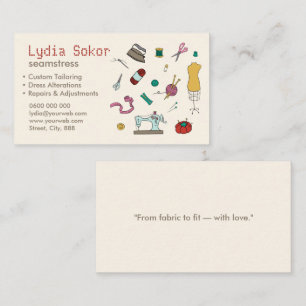 Custom Tailoring & Wijzigingen Seamstress Business Visitekaartje