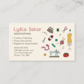 Custom Tailoring & Wijzigingen Seamstress Business Visitekaartje (Voorkant)