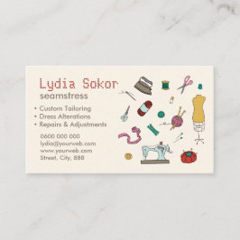 Custom Tailoring & Wijzigingen Seamstress Business Visitekaartje